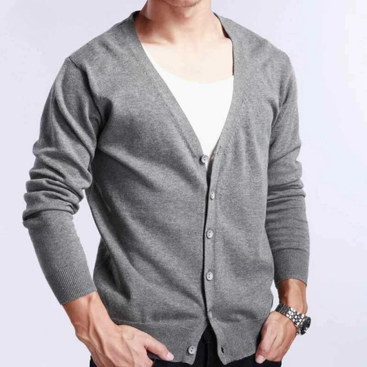 Premium Cashmere-Blend V-Neck Sweater