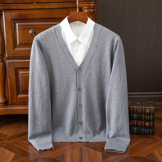 Premium Cashmere-Blend V-Neck Sweater