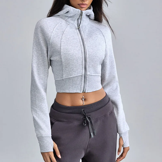 Aura Form Cropped Zipper Jacket