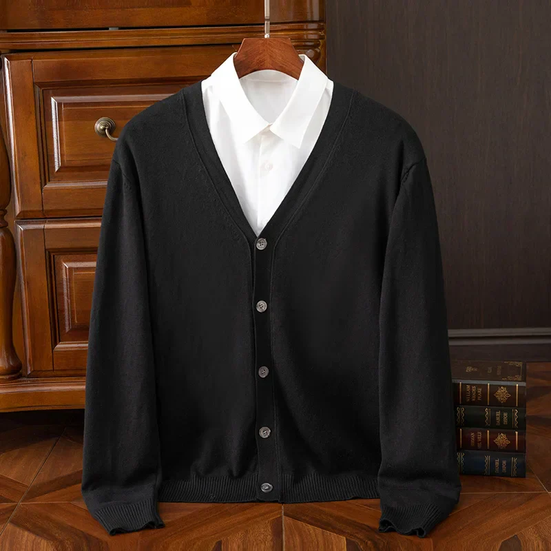 Premium Cashmere-Blend V-Neck Sweater
