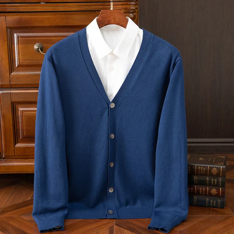 Premium Cashmere-Blend V-Neck Sweater